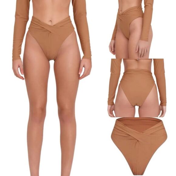 Andrea Iyamah Akacia Bikini Bottom NUDE XL - Picture 1 of 14